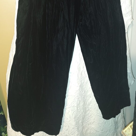 WOMEN'S SIZE 14 "VICTOR COSTA" VINTAGE VELVET HIGH-WAISTED PALAZZO PANTS - Picture 2 of 7